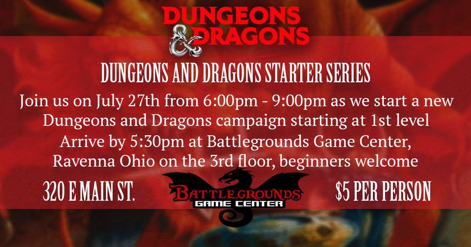 Dungeons and Dragons Starter Series, Battlegrounds Game Center, Ravenna ...
