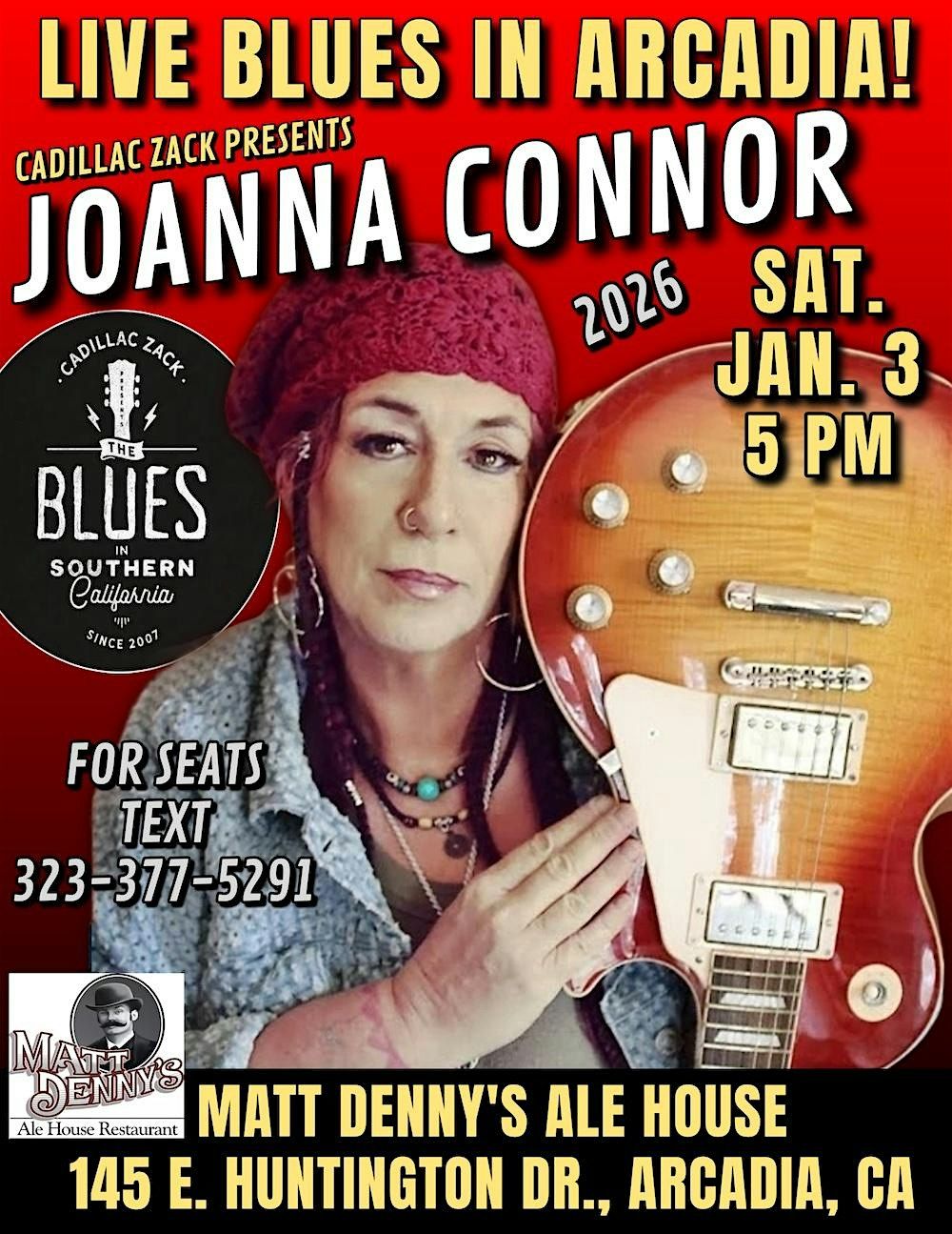 JOANNA CONNOR - Blues-Rock Guitar Great From Chicago - in Arcadia!, 3 January | Event in Arcadia | AllEvents