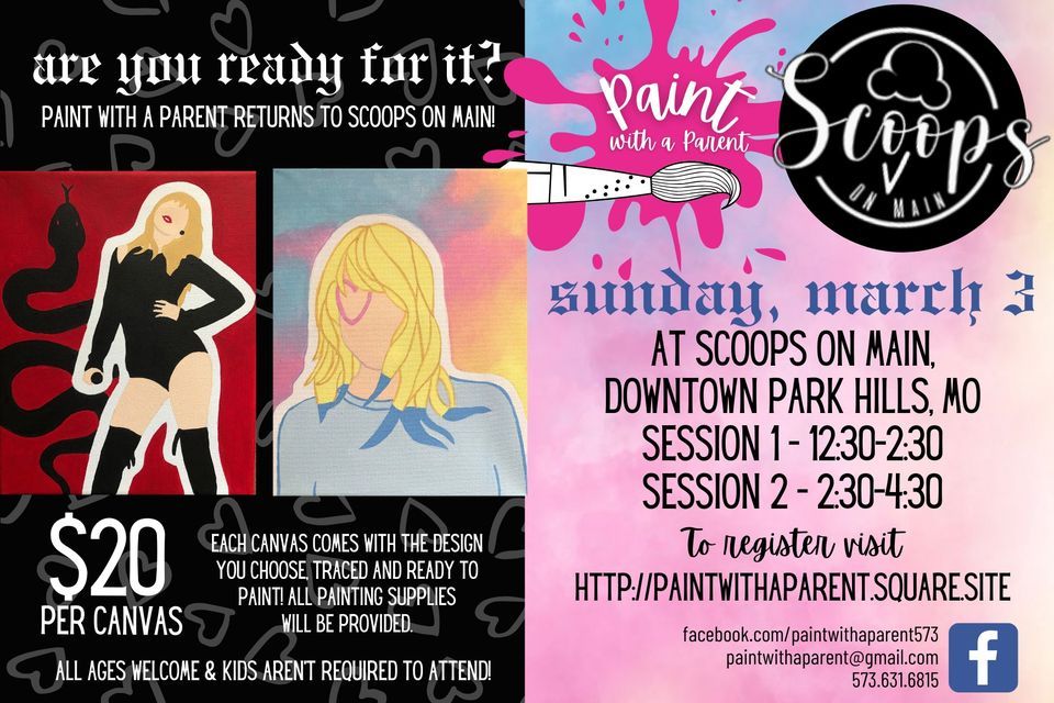 Session 2 Taylor Swift Paintings, Scoops on Main, Park Hills, 3 March