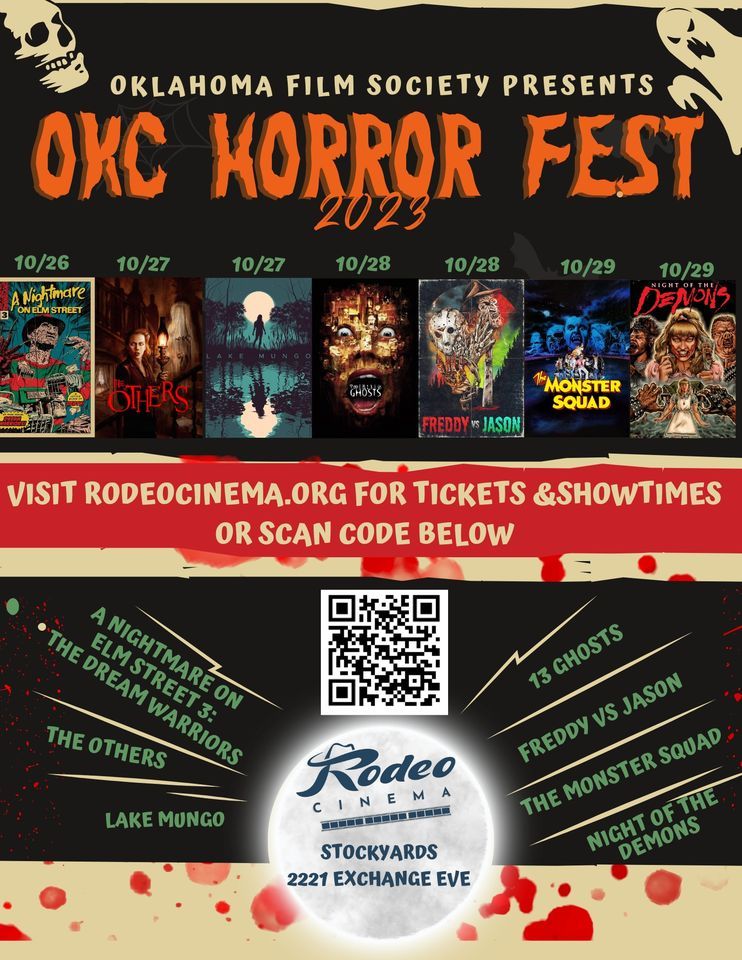 OKC Horror Fest 2023, Rodeo Cinema, Oklahoma City, October 26 to