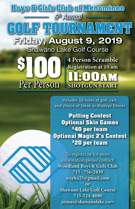 Boys Girls Club Of Menominee Shawano Lake Golf Course August 9 2019 