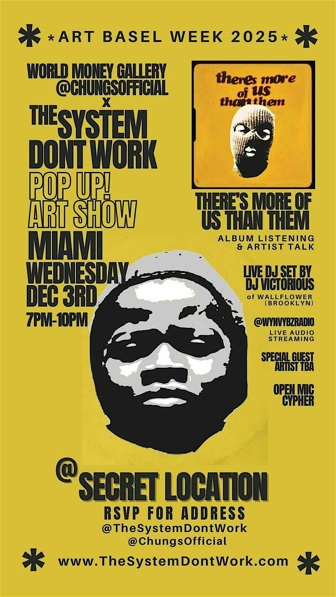 Art Basel Week 2025—TSDW x Chung’s Pop Up Art Show & Album Listening Dec3rd, 3 December | AllEvents