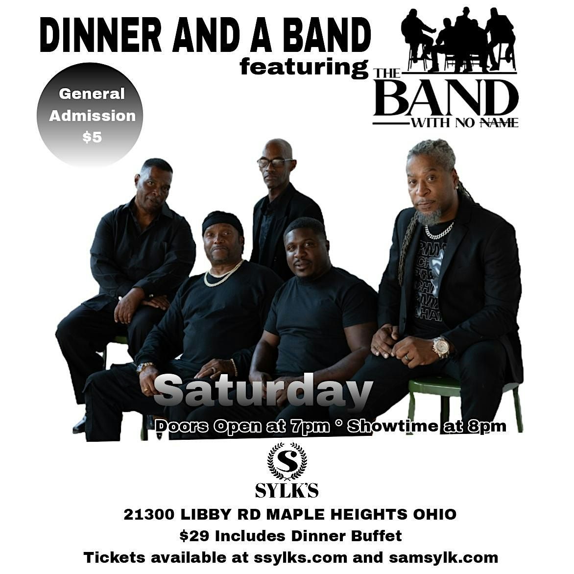 Dinner And R&B Starring Band With No Name, 6 December | Event in Maple Heights | AllEvents