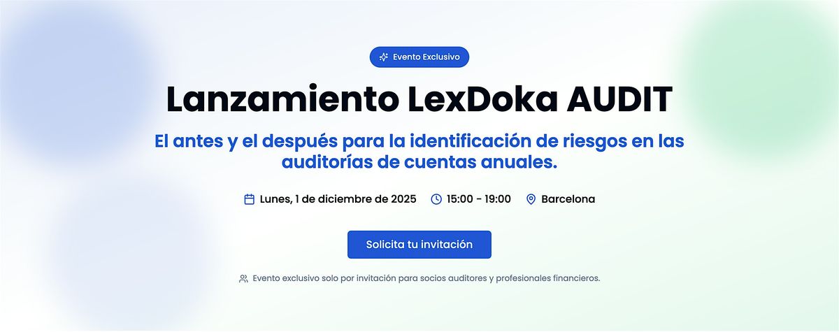 LexDoka Audit: Auditorías de Alto Rendimiento, 1 December | Event in Barcelona | AllEvents