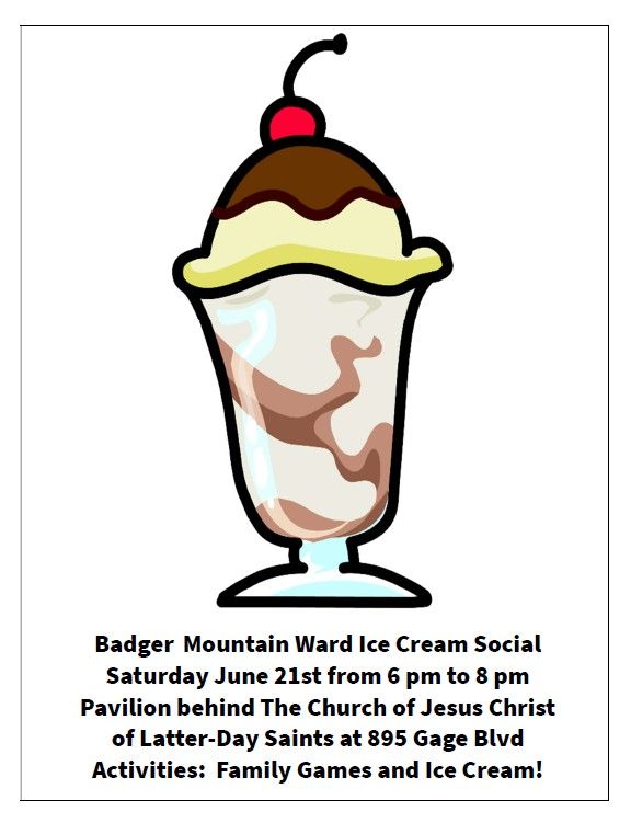 Badger Mountain Ward Ice Cream Social, 21 June | Event in Richland | AllEvents