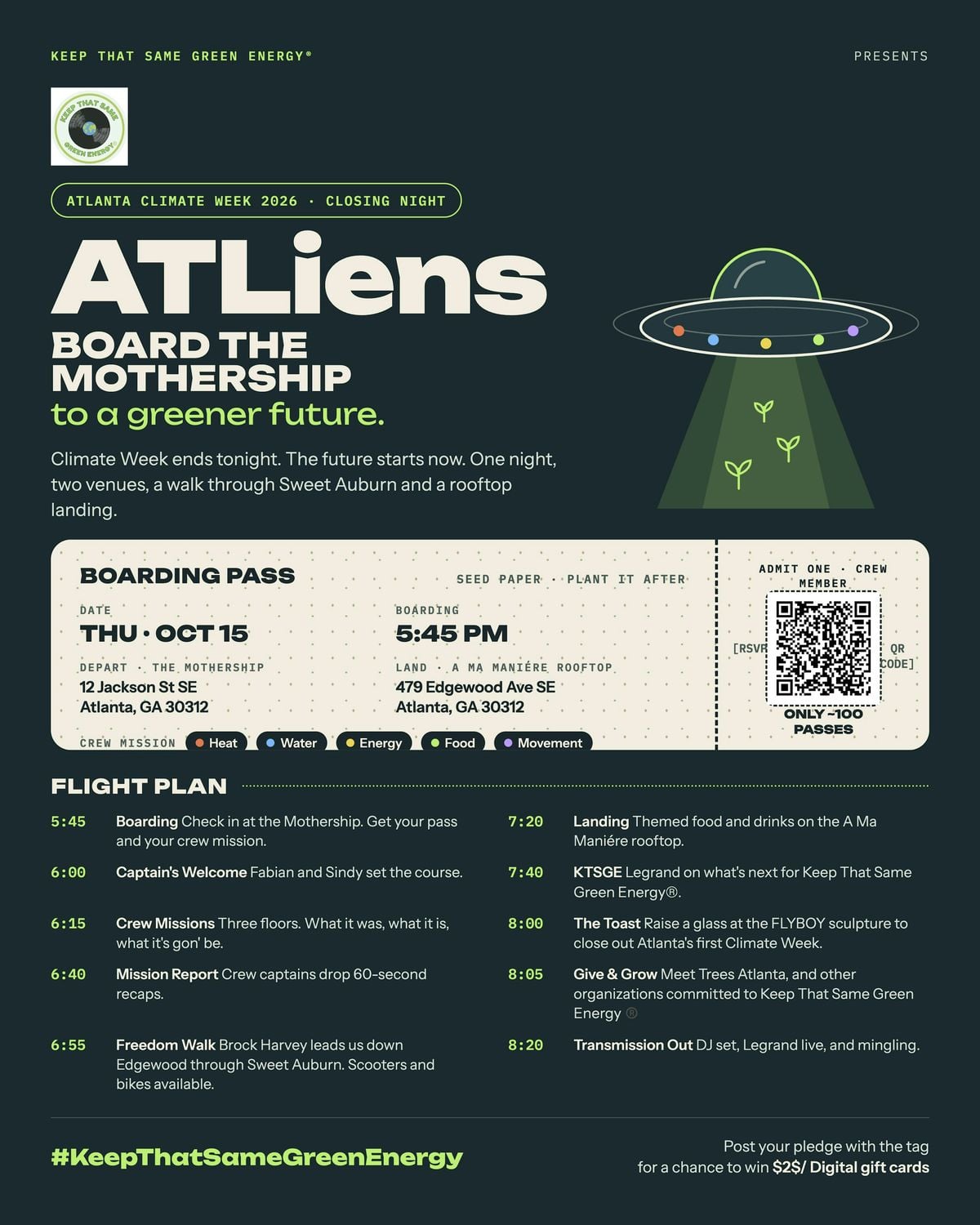 ATLiens Board The Mothership to a Greener Future (Atl Climate Week event)
