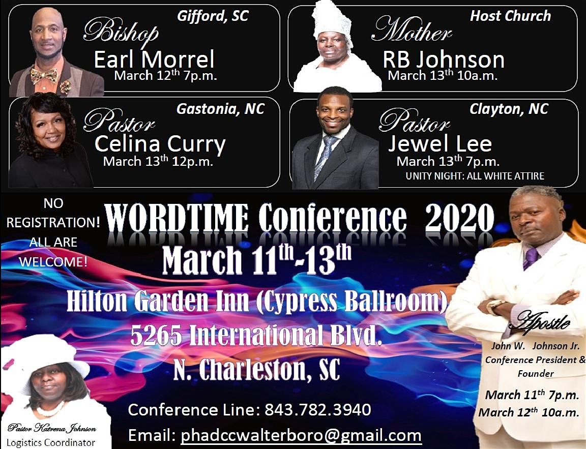 Wordtime 2020 Conference At Hilton Garden Inn Charleston Airport