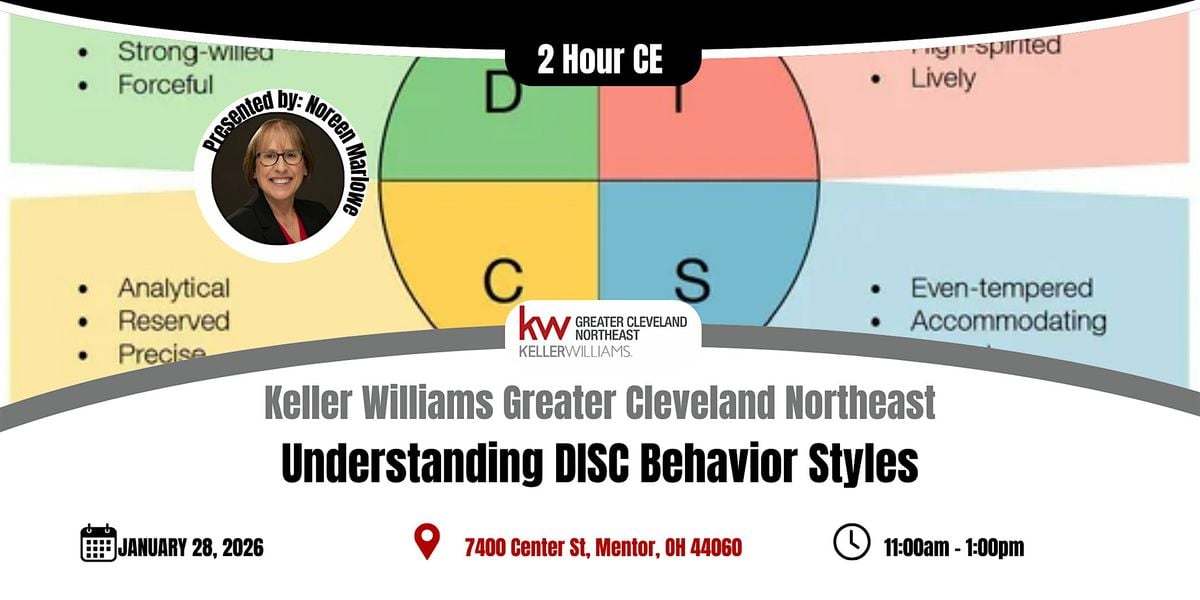 Understanding DISC Behavior Styles - 2 Hour CE with Noreen Marlowe