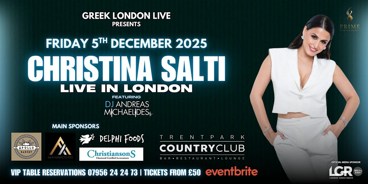 Christina Salti LIVE in London!, 5 December | Event in London | AllEvents