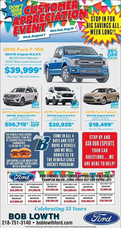 Bob Lowth Ford >> Customer Appreciation Event At Bob Lowth Ford Bemidji Bob Lowth Ford >> Customer Appreciation Event At Bob Lowth Ford Bemidji