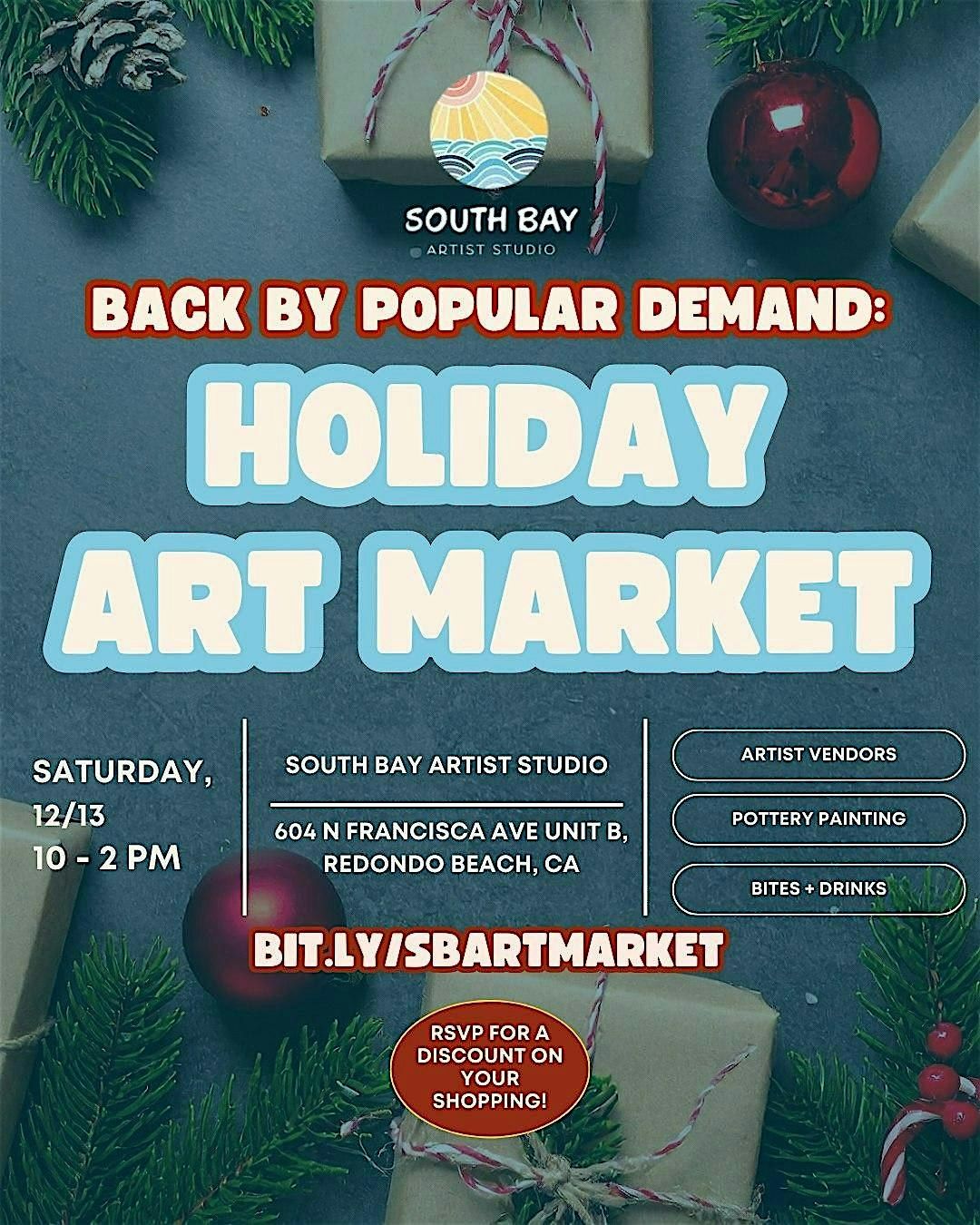 South Bay Holiday Art Market, 13 December | Event in Redondo Beach | AllEvents