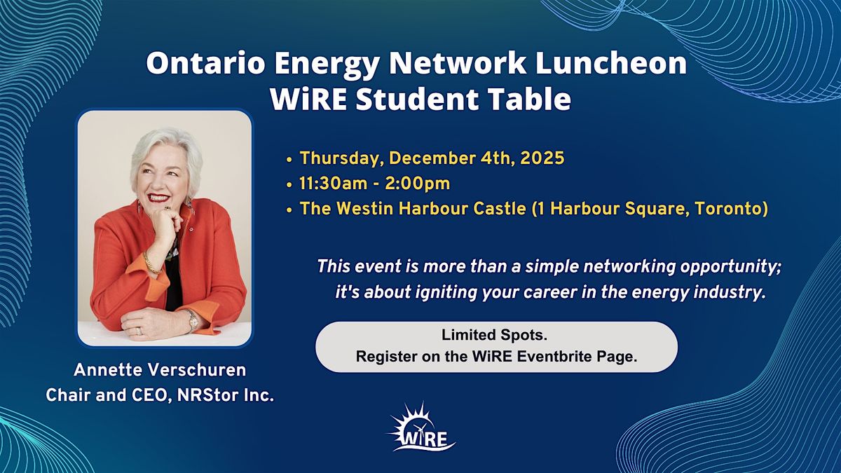 WiRE Student Table at the OEN's December Luncheon, 4 December | Event in Toronto | AllEvents