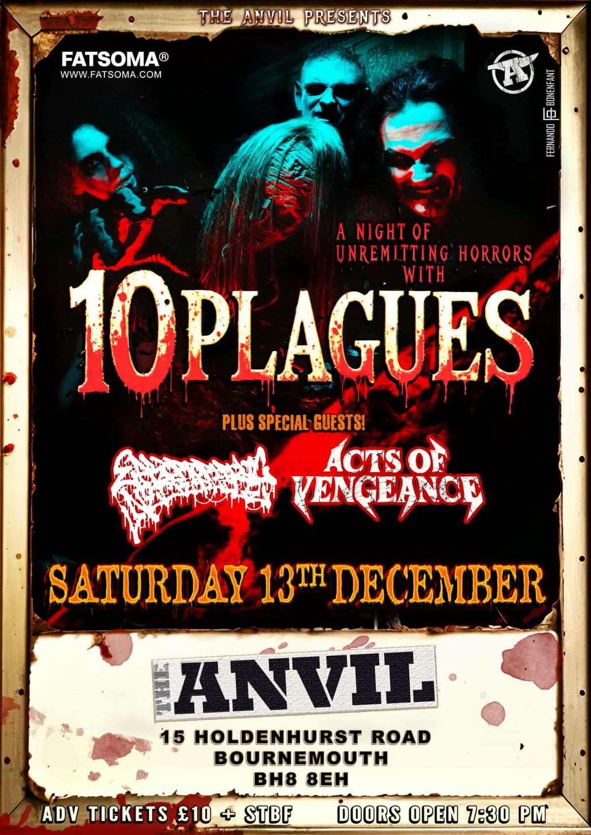 10 Plagues + Acts of Vengence + Eproctophilic Necrophile, 13 December | Event in Bournemouth | AllEvents