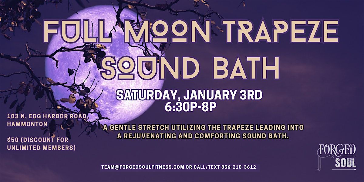 Full Moon Trapeze Sound Bath, 3 January | Event in Hammonton | AllEvents