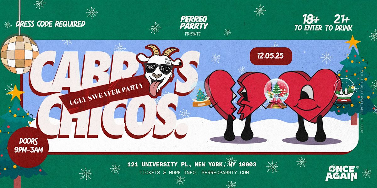 Cabros Chicos - Ugly Sweater Party | (18+), 5 December | Event in New York City | AllEvents