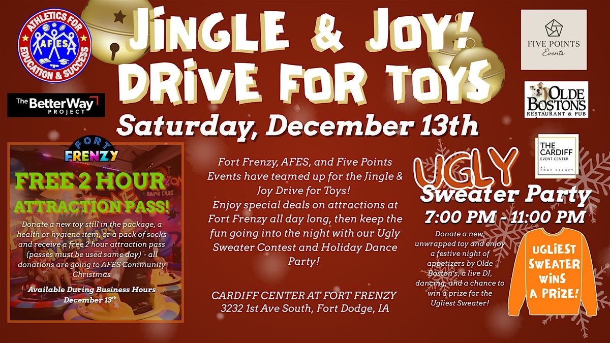 Jingle & Joy Drive For Toys, 13 December | Event in Fort Dodge | AllEvents