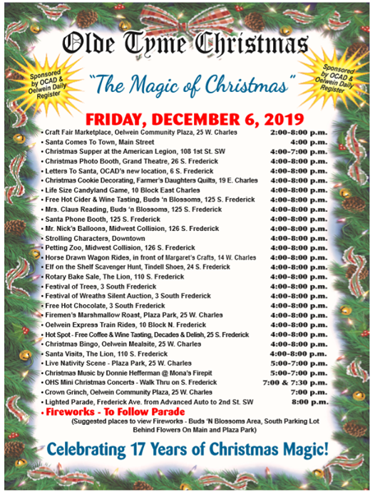 Olde Tyme Christmas, Oelwein Chamber & Area Development, December 6