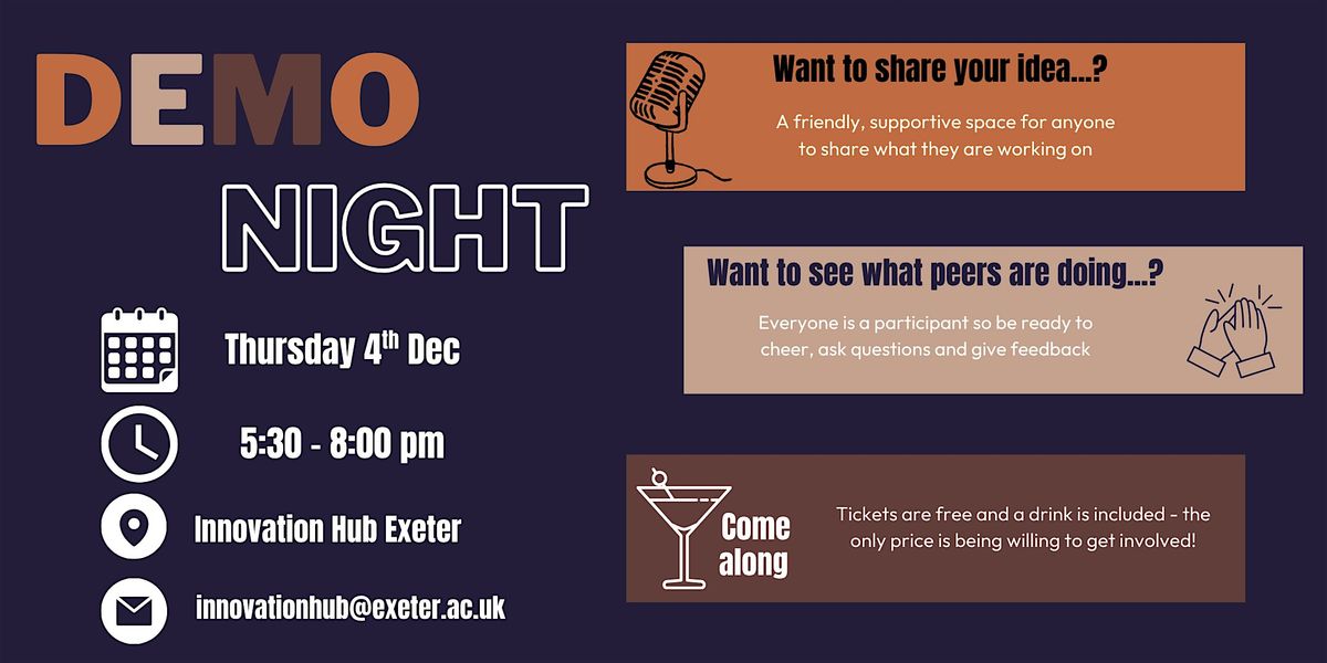 Demo Night, 4 December | Event in Exeter | AllEvents