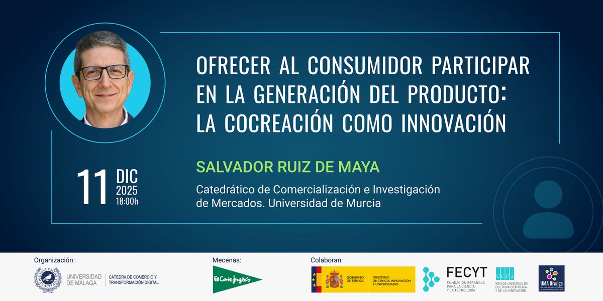 Participar en la generación del producto la cocreación como innovación, 11 December | Event in Málaga