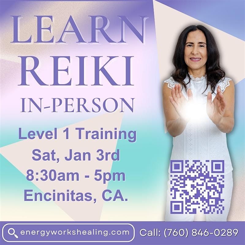 REIKI CERTIFICATION-LEVEL 1 TRAINING, 3 January | Event in Encinitas | AllEvents