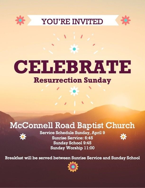 Resurrection Sunday Sunrise Service, McConnell Road Baptist Church