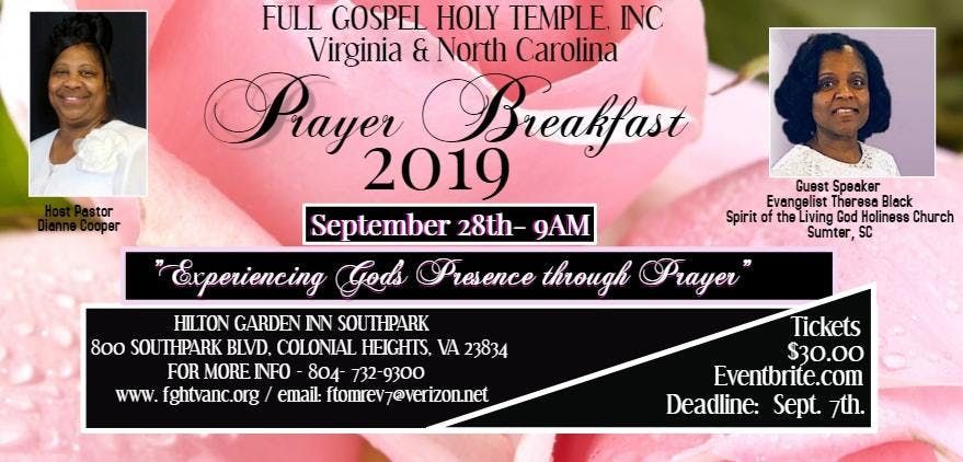 Full Gospel Holy Temple Va Nc Prayer Breakfast 2019 At Hilton