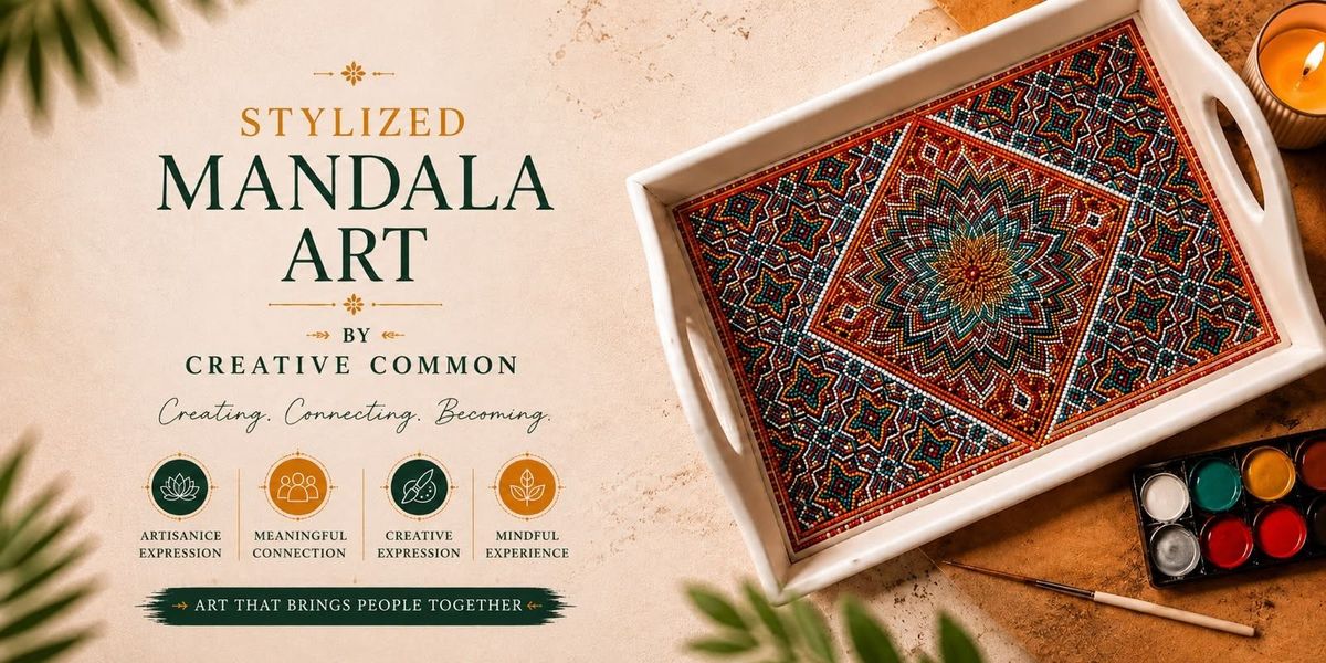 Mandala Art on Wooden Tray