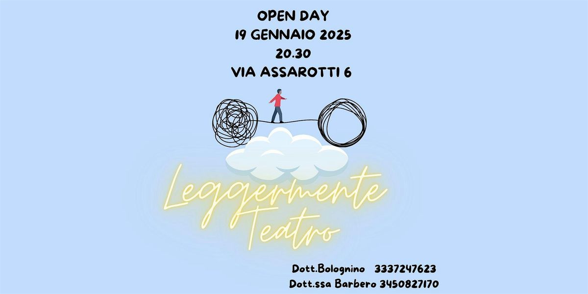 Teatro Terapia Leggermente Teatro Openday, 19 January | Event in Torino | AllEvents