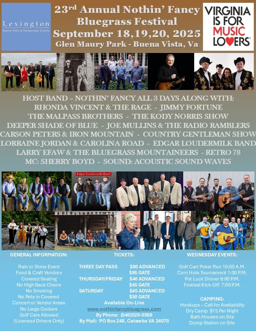 Nothin' Fancy Bluegrass Festival: Rhonda Vincent and The Rage - Thursday, 17 September | Event in Buena Vista