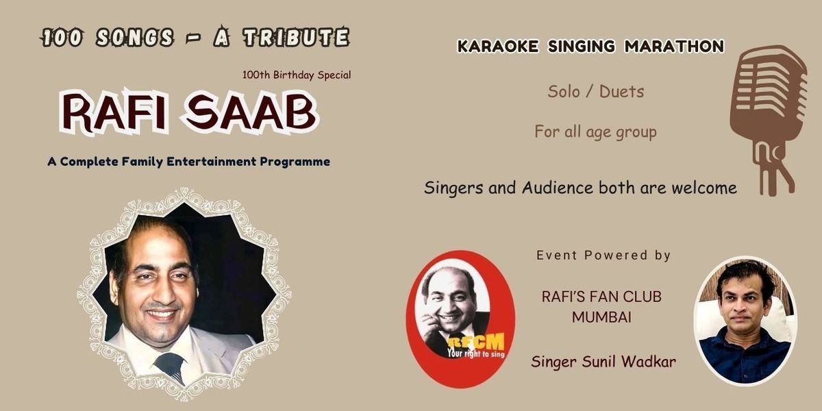 100 SONGS - A TRIBUTE to RAFI SAAB, 35, 38 Plot, 34, 3rd Floor, Near ...