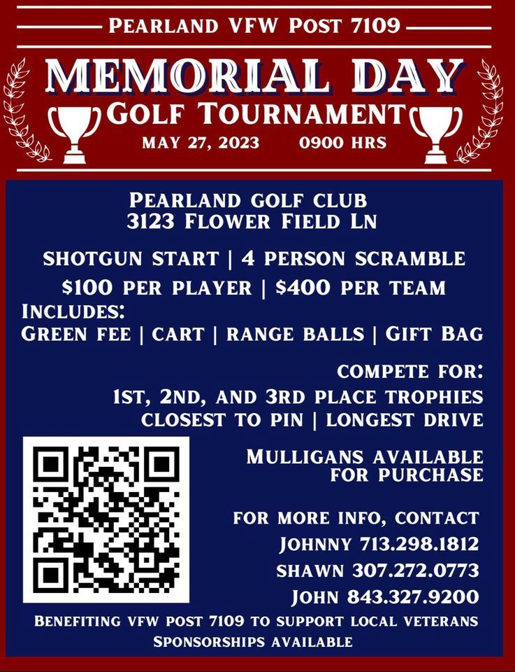 VFW Post 7109 Memorial Day Golf Tournament, Pearland Golf Club, May 27