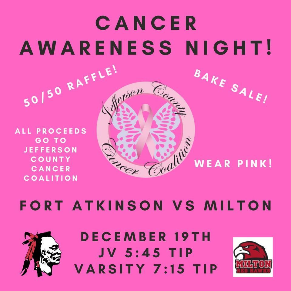 Fort Atkinson Girls Basketball Cancer Awareness Night, Fort Atkinson