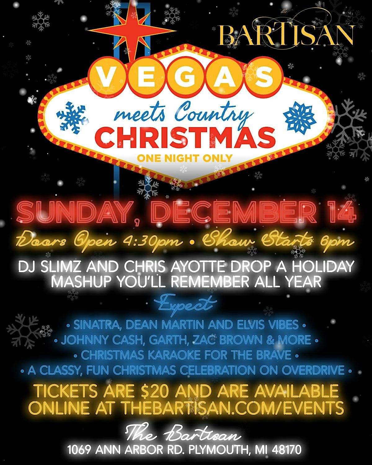 Vegas Meets Country Chrismats @ The Bartisan, 14 December | Event in Plymouth | AllEvents