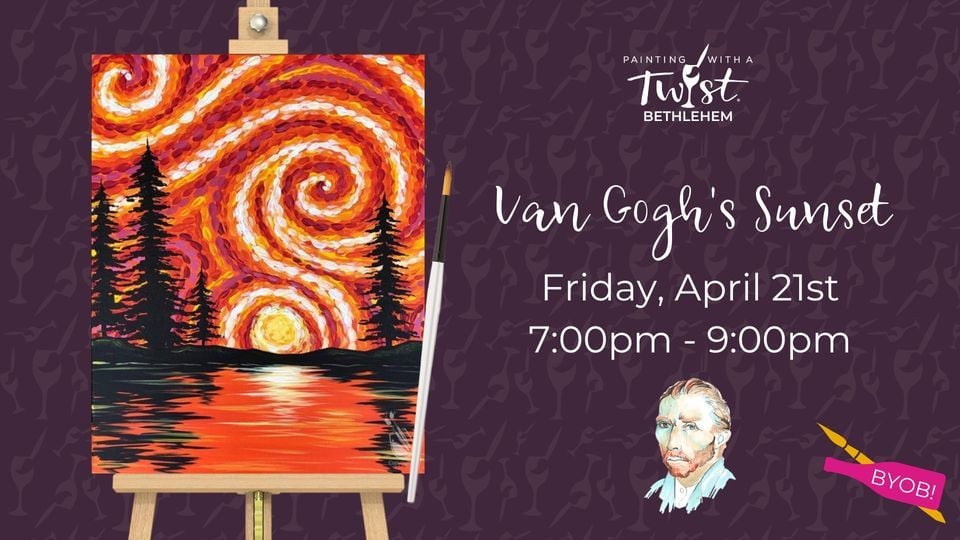 "Van Goghs Forest Sunset", Painting with a Twist (Bethlehem, PA