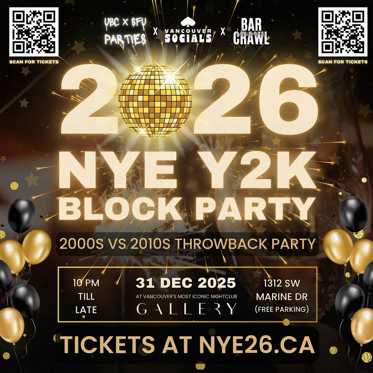 2026 NYE Y2K BLOCK PARTY: 2000s vs 2010s Throwback New Year’s Eve, 31 December | Event in Vancouver | AllEvents