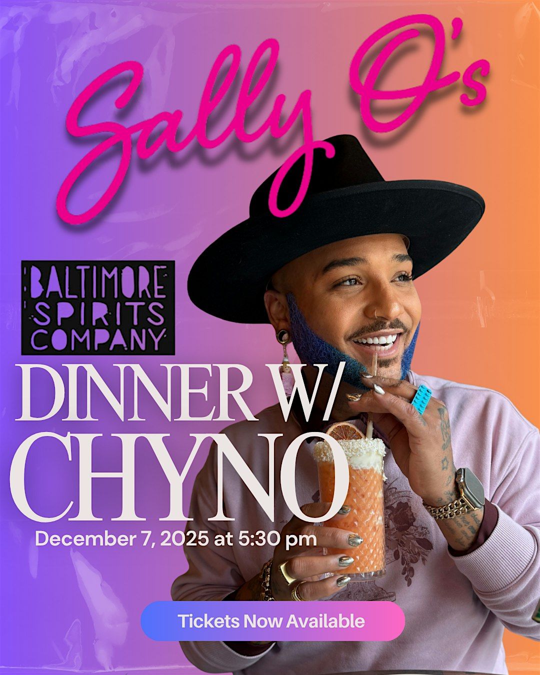 Dinner w/ Chyno ! feat. Baltimore Spirits Co., 7 December | Event in Baltimore | AllEvents