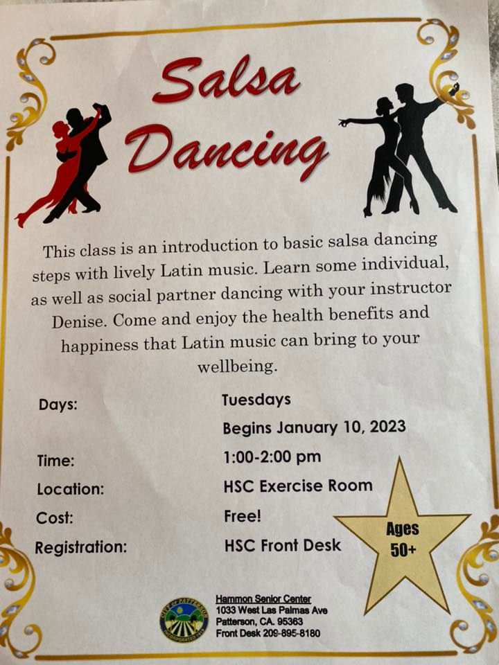 Salsa Dancing Lessons / Exercise, Hammon Senior Center, Patterson