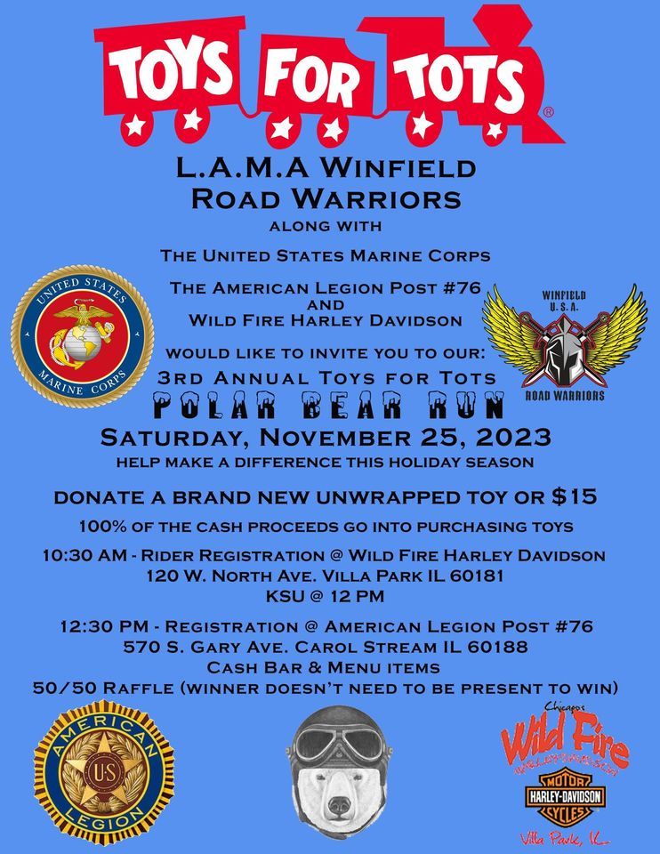 3rd Annual Toys For Tots Polar Bear Run, Wild Fire HarleyDavidson