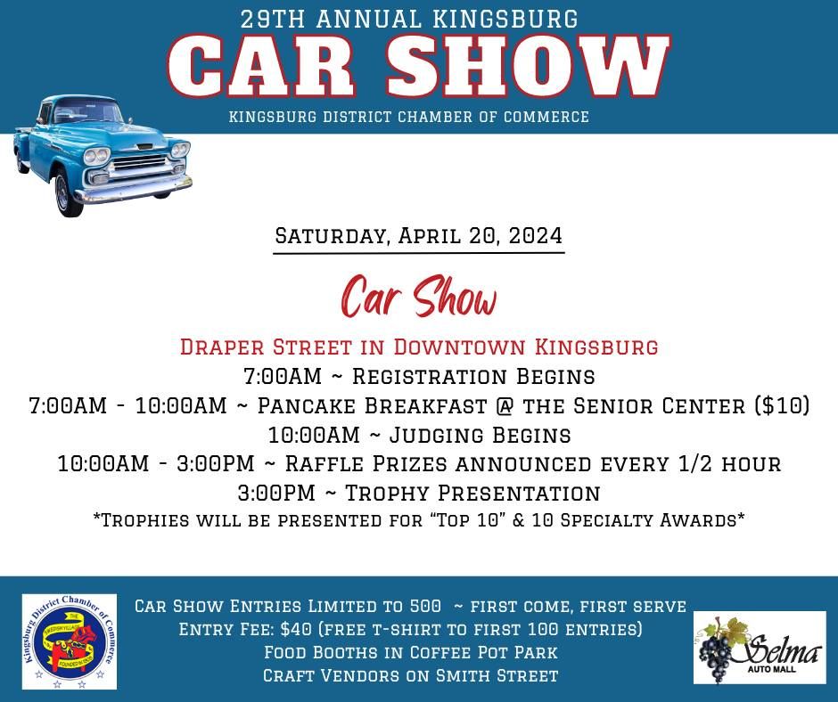 Kingsburg Car Show, Kingsburg District Chamber of Commerce, April 20