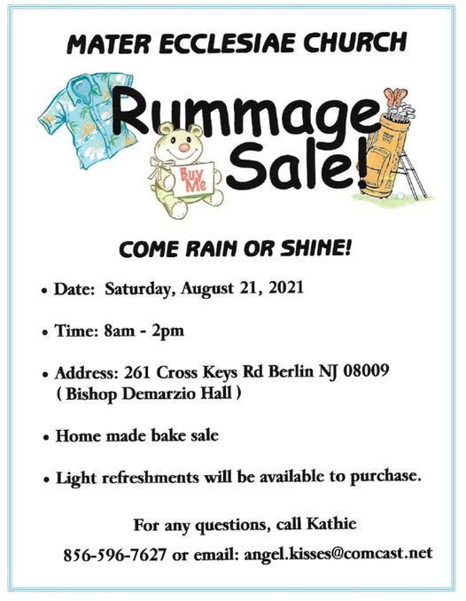 Rummage Sale Events List Of All Upcoming Rummage Sale Events In Berlin Nj 2022 Holiday Rummmage Sales Near Rome Ny