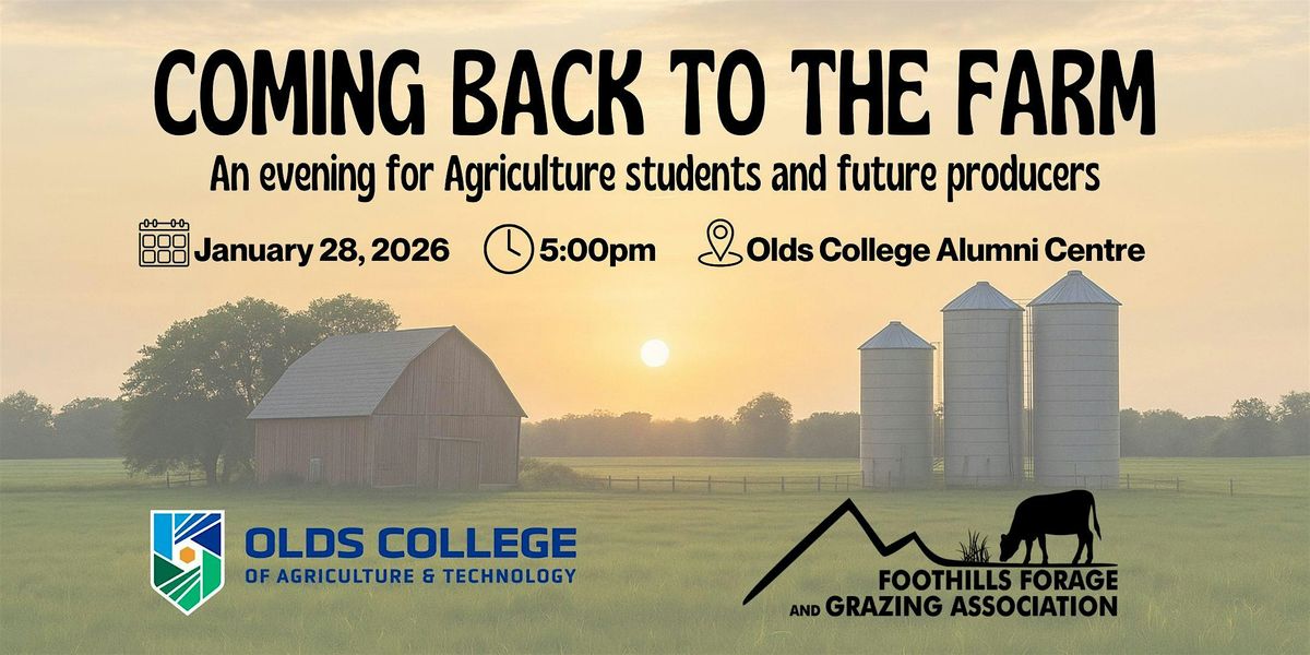 Coming Back To The Farm, 28 January | Event in Olds | AllEvents