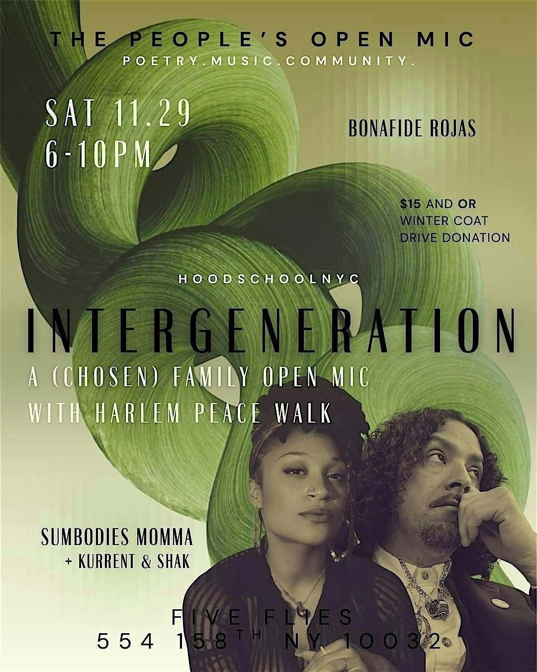 Intergeneration: A (Chosen) Family Open Mic, 29 November | Event in New York | AllEvents