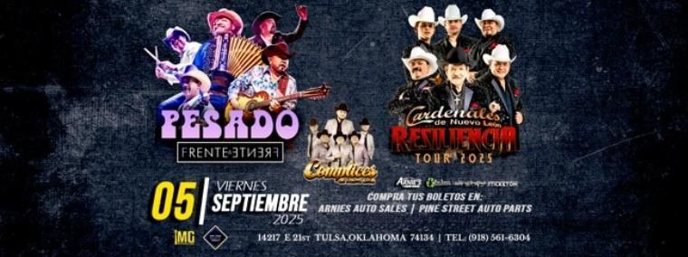 PESADO, CARDENALES DE NUEVO LEON & MAS in Tulsa, 5 September | Event in Tulsa | AllEvents