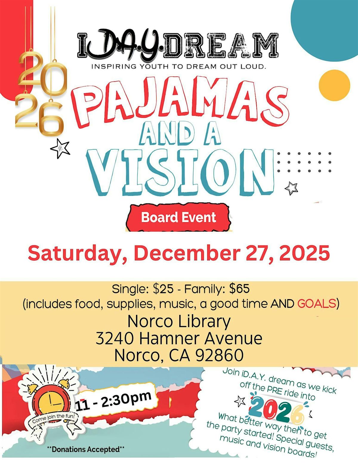 10th Annual Pajamas and a Vision Board Party, 27 December | Event in Norco | AllEvents