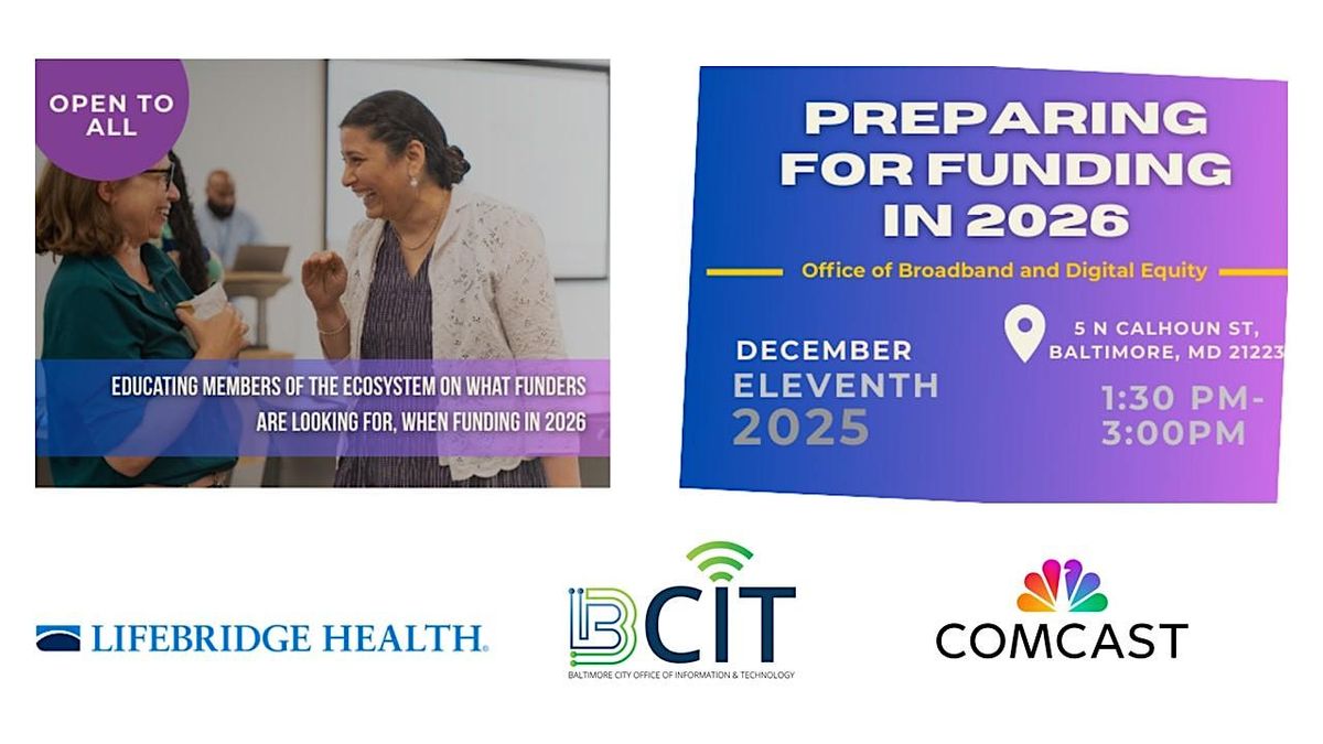 Preparing for Funding in 2026, 11 December | Event in Baltimore | AllEvents