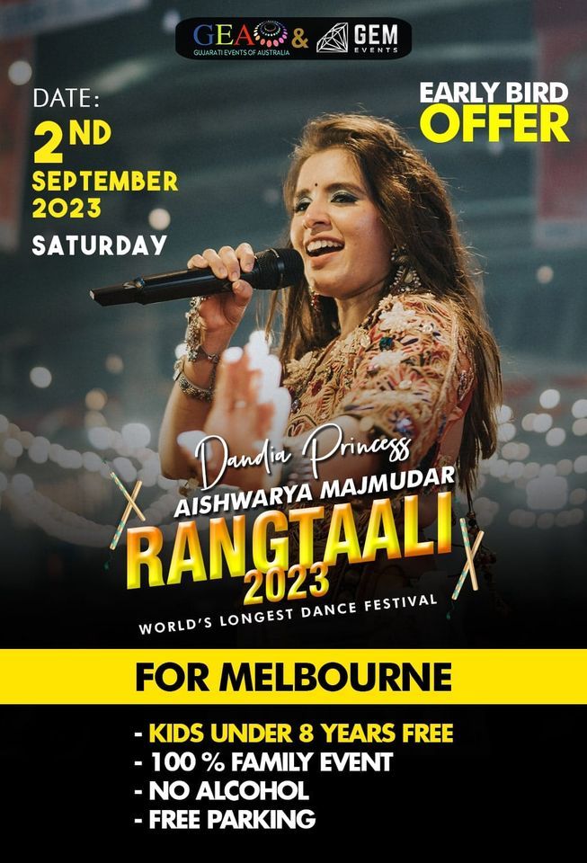Rangtaali 2023 Aishwarya Majmudar Garba in Melbourne, Westside