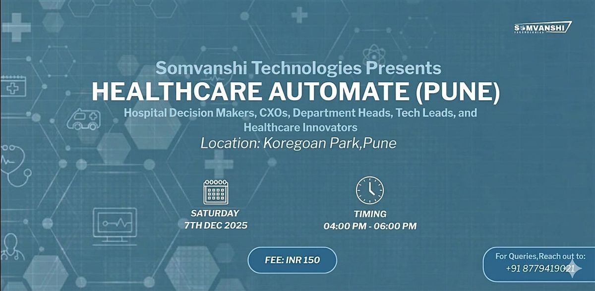 Healthcare Automate, 7 December | Event in Pune | AllEvents