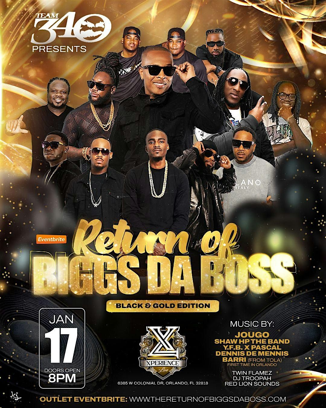 The Return Of Biggs Da Boss Black & Gold Edition, 17 January | Event in Orlando | AllEvents