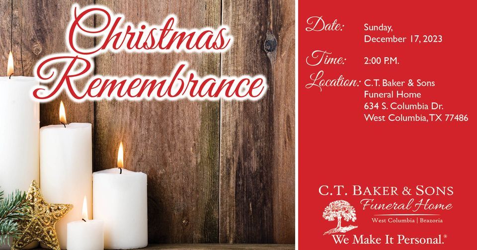 Christmas Remembrance, C.T. Baker & Sons Funeral Home, West Columbia