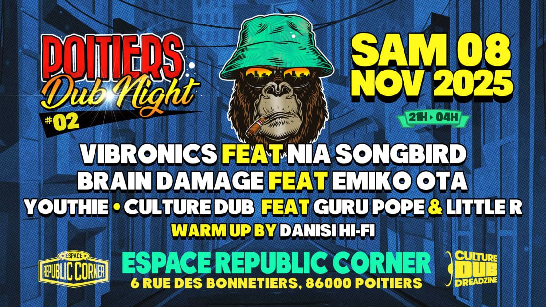 Poitiers Dub Night #2 À L'espace Republic Corner À Poitiers in Poitiers, 8 November | Event in Poitiers